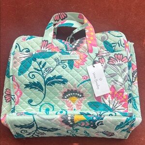 Vera Bradley Mint Floral Quilted Travel Bag